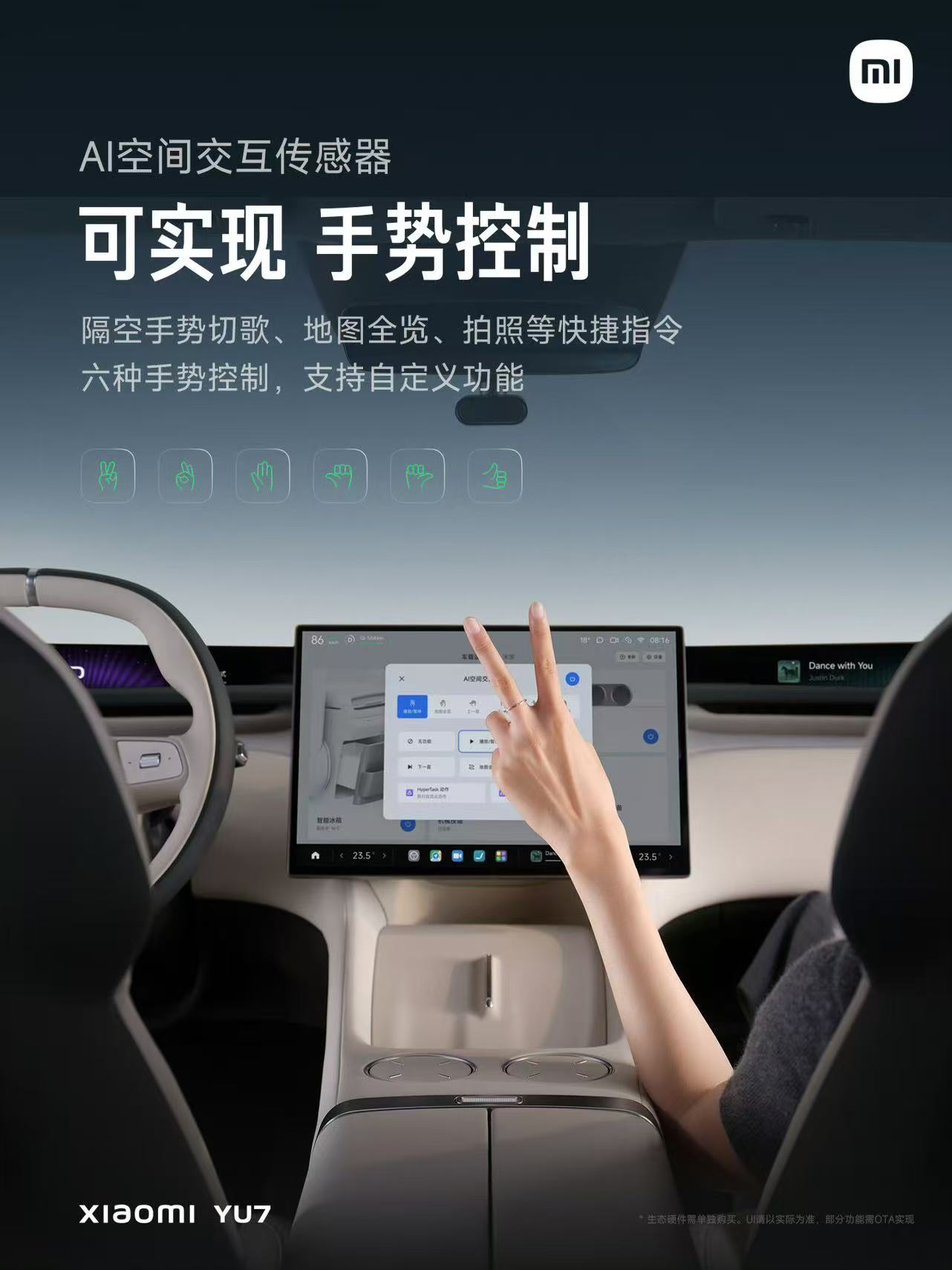 Xiaomi EV Yu7 AI Gesture Control