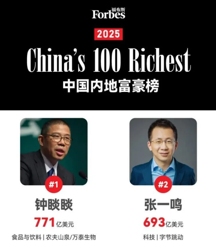 China's 100 Richest：2025 Forbes Lei Jun Overtakes Jack Ma 